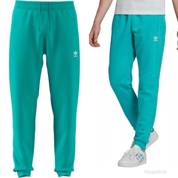 adidas Originals Trefoil Essentials Hoodie Joggers Sweatsuit Set Co-Ord Green - Picture 3 of 13